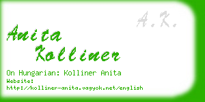 anita kolliner business card